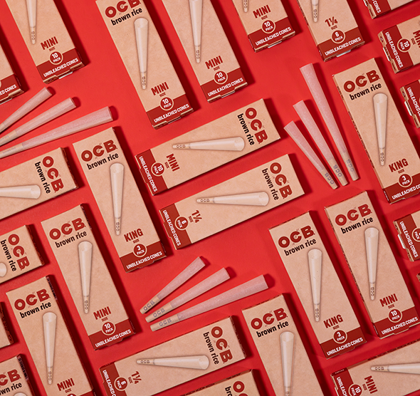 OCB Brown Rice Unbleached Mini Cones - 10 Cones per pack