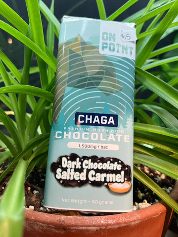 On Point - Chaga Dark Chocolate Salted Caramel Chocolate Bar