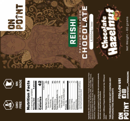 On Point - Reishi Chocolate Hazelnut Chocolate Bar