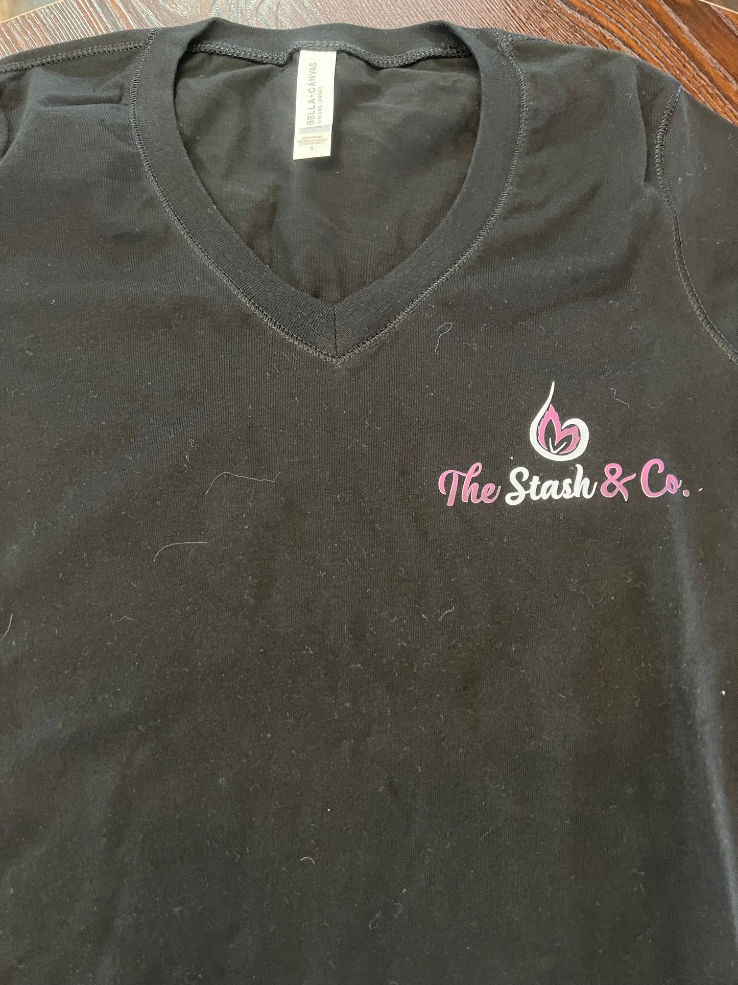 Stash&Co Black Short V-Neck (Ladies)