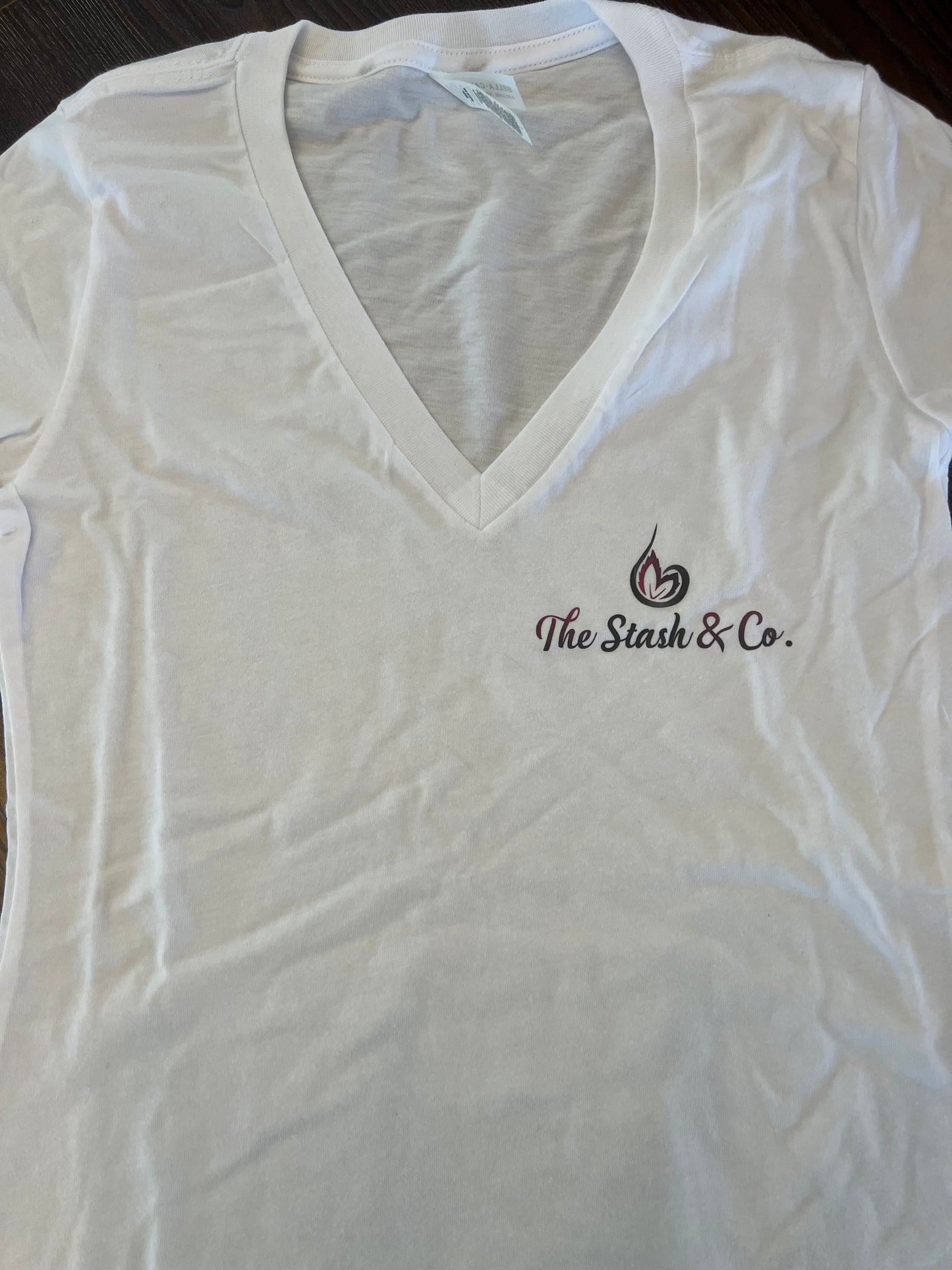 Stash&Co White Short V-Neck (Ladies)