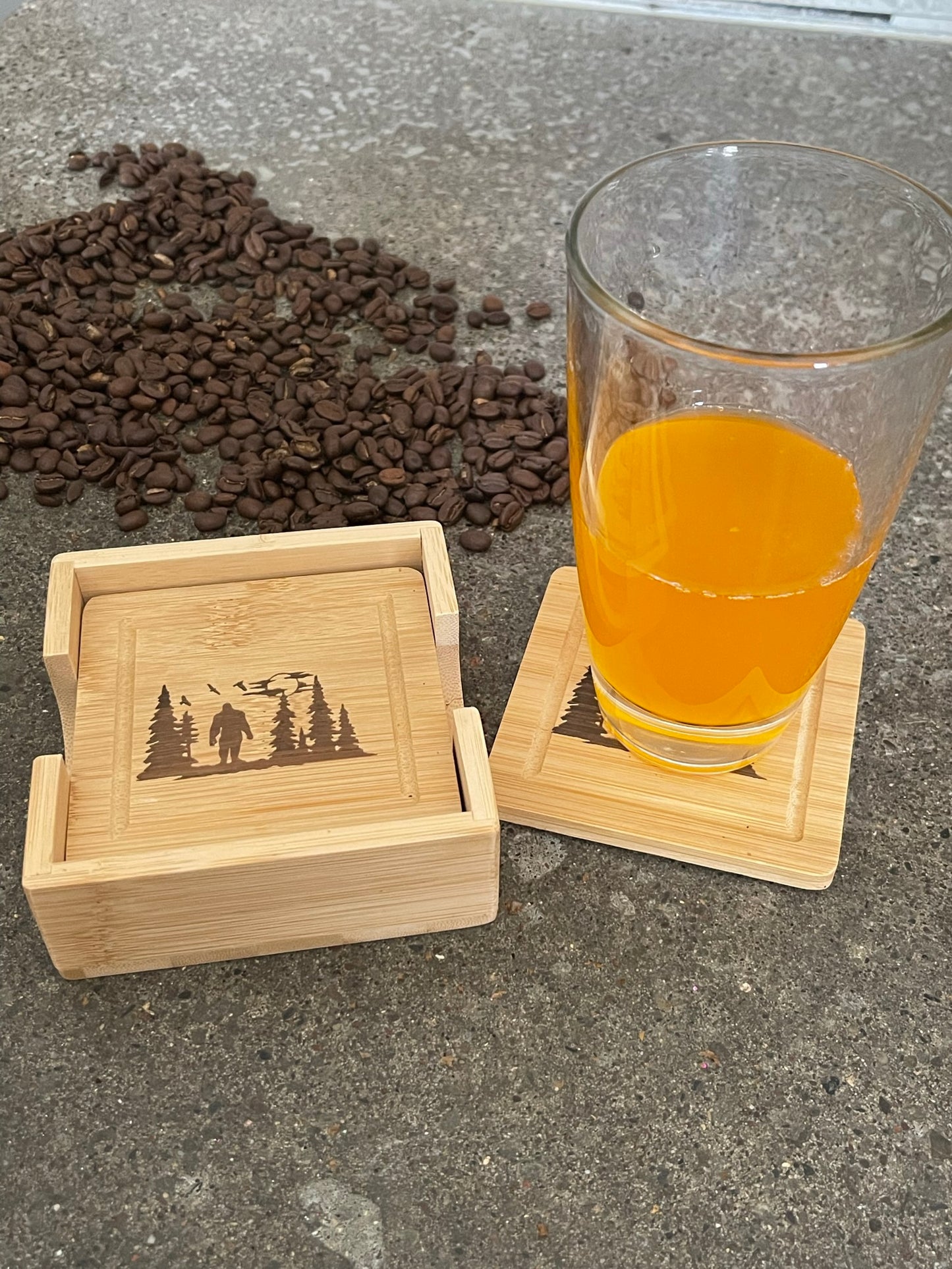 Bigfoot Ecofriendly Bamboo coaster set