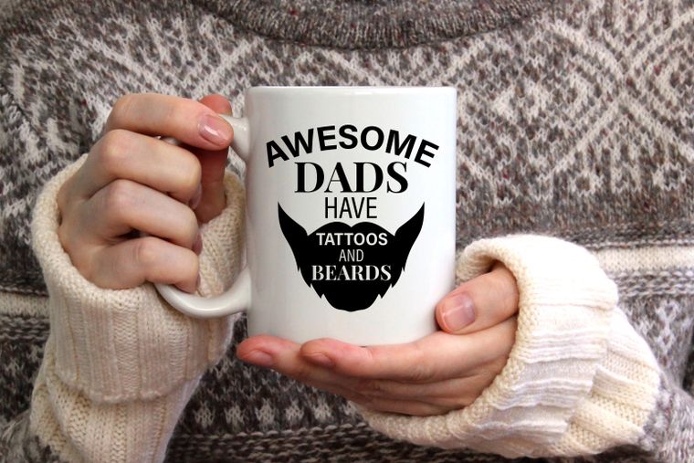 Awesome Dads Have Tattoos And Beards coffee mug
