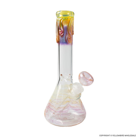 9" Fumed Neck Squiggle Beaker Bottom Water Pipe 14mm