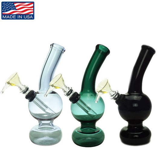 6.5" Bent Neck Mini Bubble Round Base