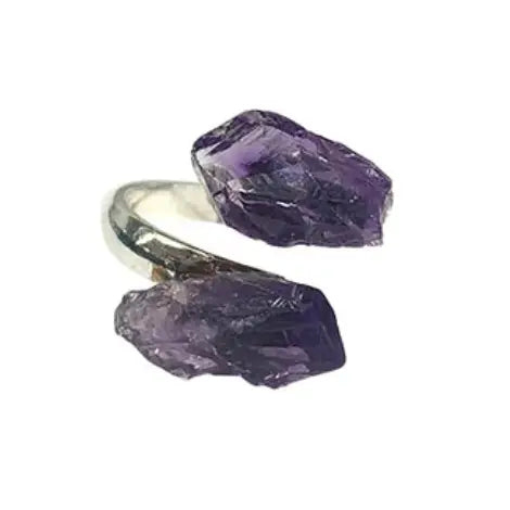 Moon Child Amethyst Point Gemstone Adjustable Ring