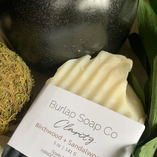 Burlap Soap Co - Clarity Birchwood + Sandalwood Handcrafted Goats Milk Soap