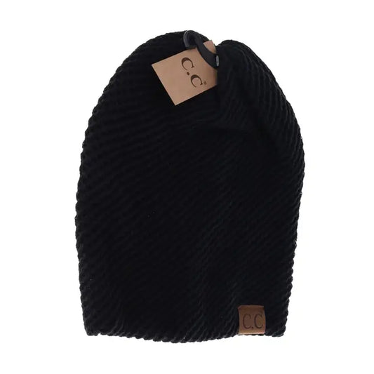 C.C Exclusive - Unisex Slouchy C.C Beanie Black