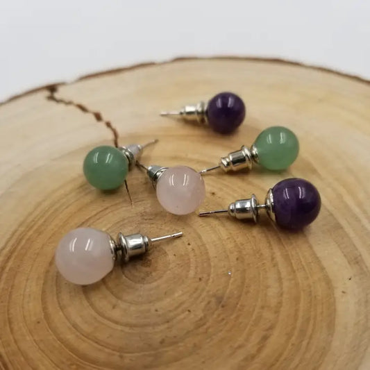 Chakra Jewelry Natural Stone Beads Stud