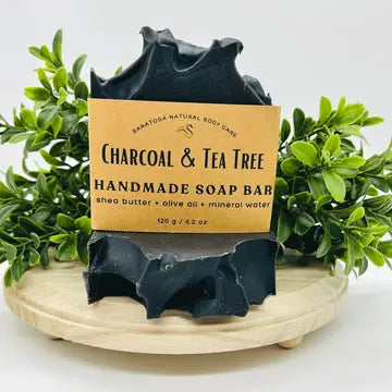 Saratoga Natural Charcoal Tea Tree Handmade Soap Bar