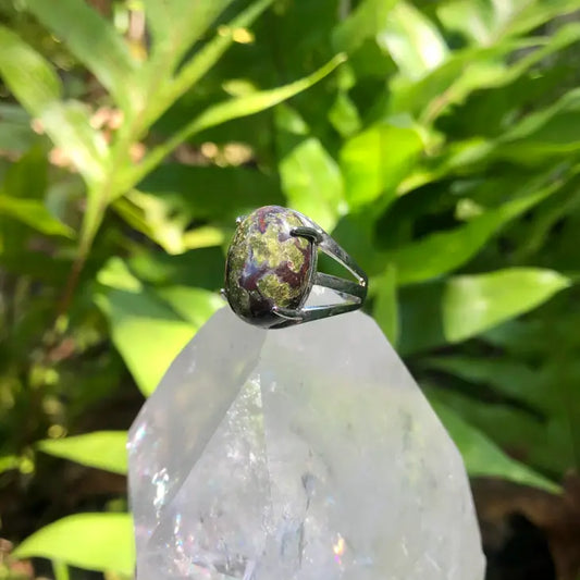 Moon Child Dragon Blood Jasper Gemstone Adjustable Ring