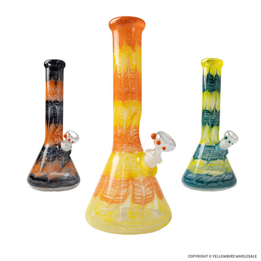 Mary Jane's 10in Full 2 Color Wrap and Rake Beaker Waterpipe