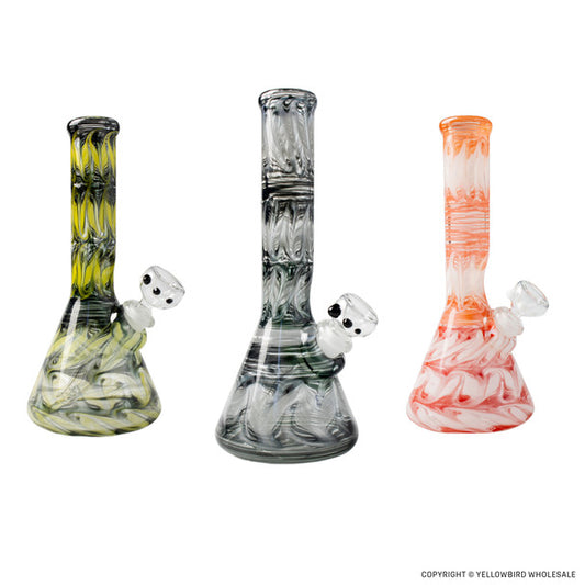 Mary Jane's 9in Full 2 Color Wrap and Rake Beaker Waterpipe