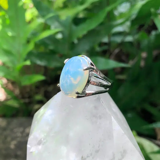 Moon Child Opalite Round Gemstone Adjustable Ring