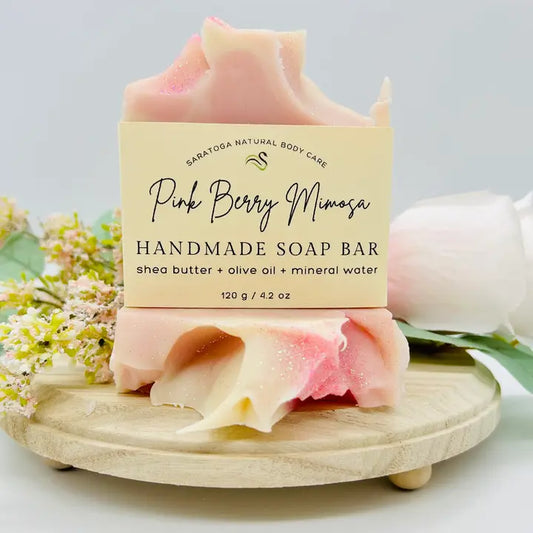 Saratoga Natural Pink Berry Mimosa Handmade Soap Bar