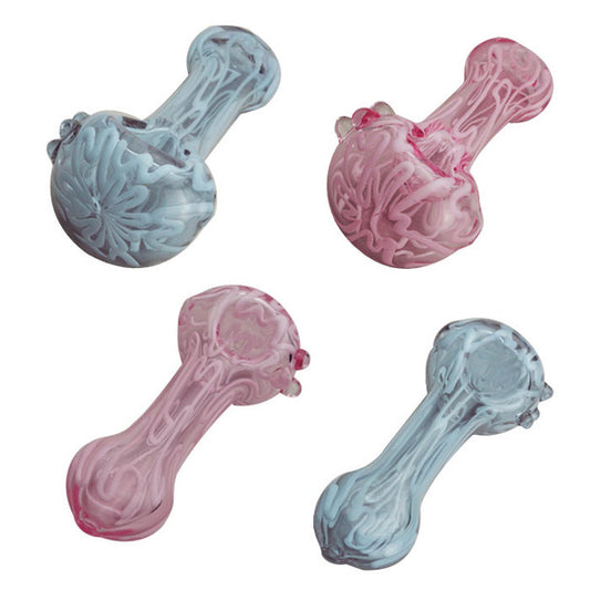 5” Royalty Pink-Purple Swirly Hand Pipe