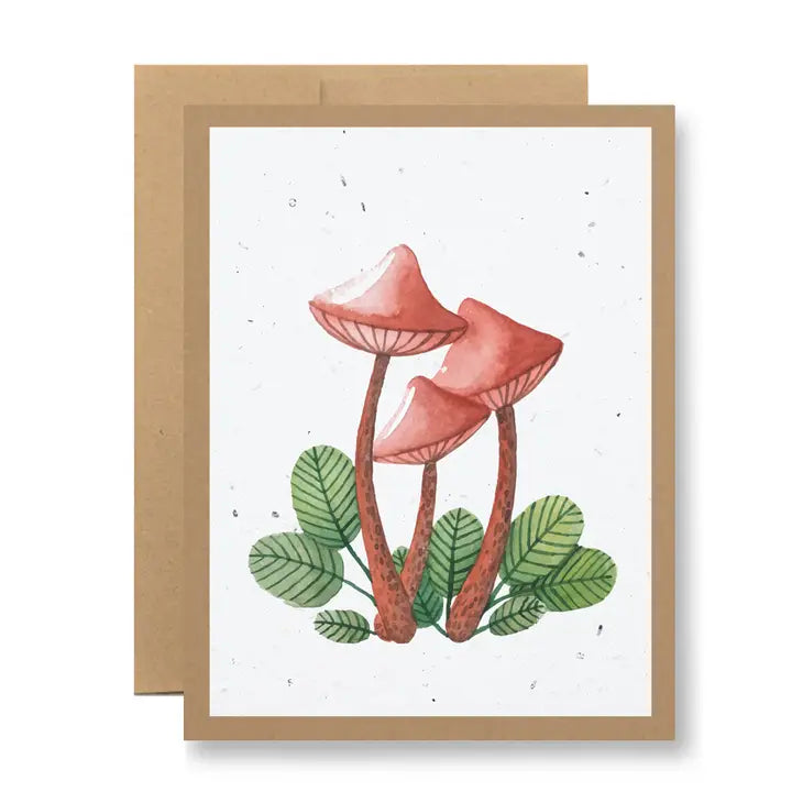 Seedy Cards - Watercolor Red Mushrooms