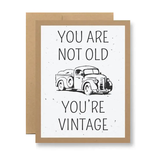 Seedy Cards - White Seed Paper - You'Re Vintage