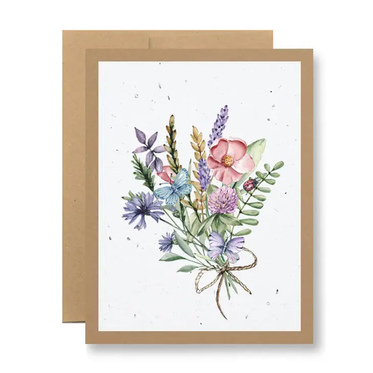 Seedy Cards - Wildflower Bouquet and Ladybug