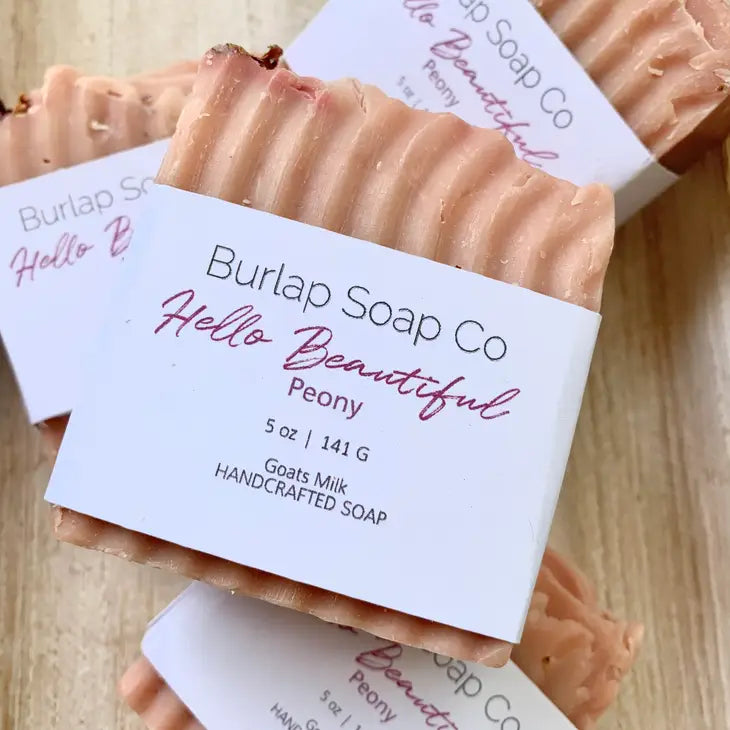 Burlap Soap Co.- Hello Beautiful Peony Goats Milk Soap