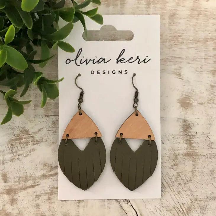 Olivia Keri Designs Earrings Josie - Olive