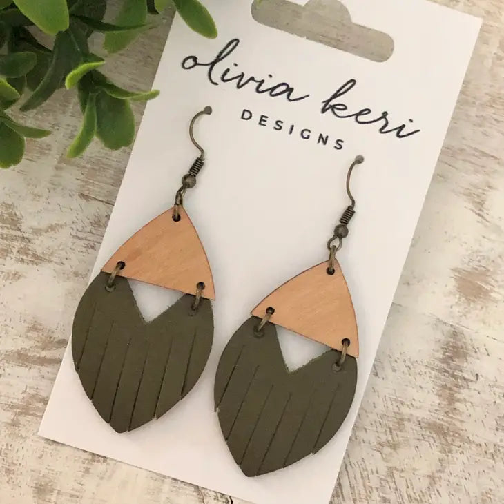 Olivia Keri Designs Earrings Josie - Olive