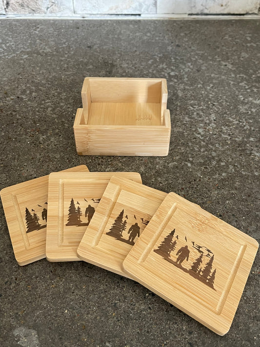 Bigfoot Ecofriendly Bamboo coaster set