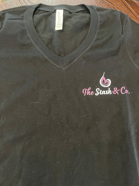 Stash&Co Black Short V-Neck (Ladies)