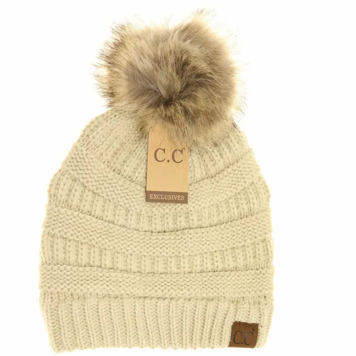 C.C Exclusive - Fur Pom Cc Beanie