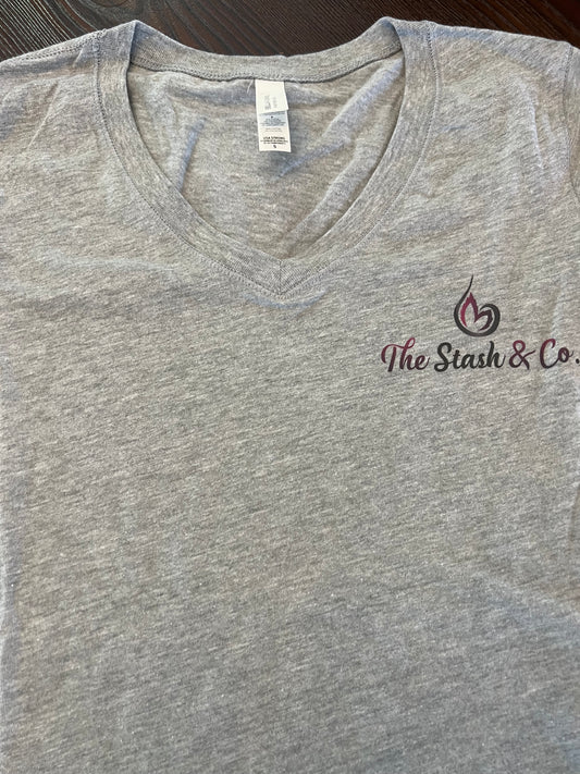 Stash&Co Gray Short V-Neck (Ladies)