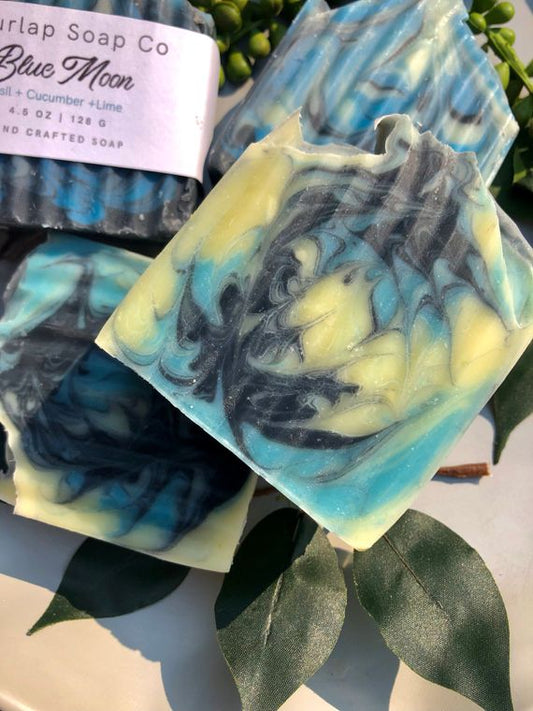 Blue Moon Basil + Cucumber + Lime Handcrafted Artisan Soap