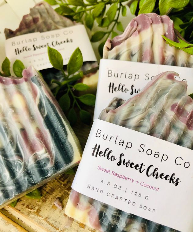 Hello Sweet Cheeks!  Sweet Raspberry Coconut Handcrafted Artisan Soap